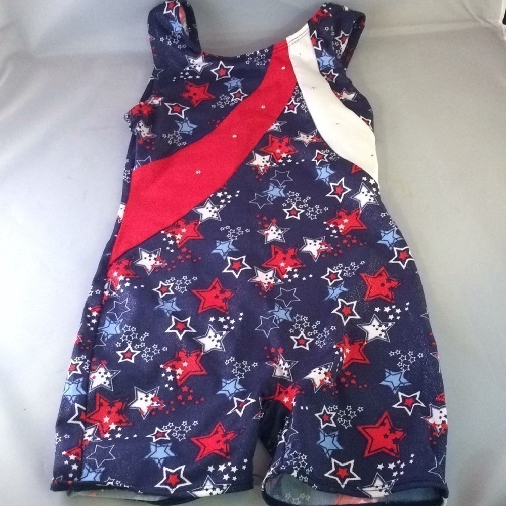 Just Imagine Leotard Medium Red /White/Blue Stars